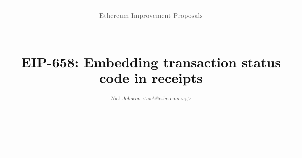EIP-658: Embedding transaction status code in receipts