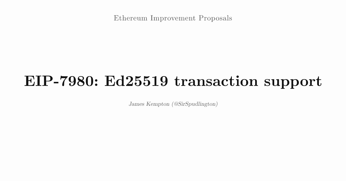 Ed25519ph Algorithm EIP-7980: Ed25519 transaction support