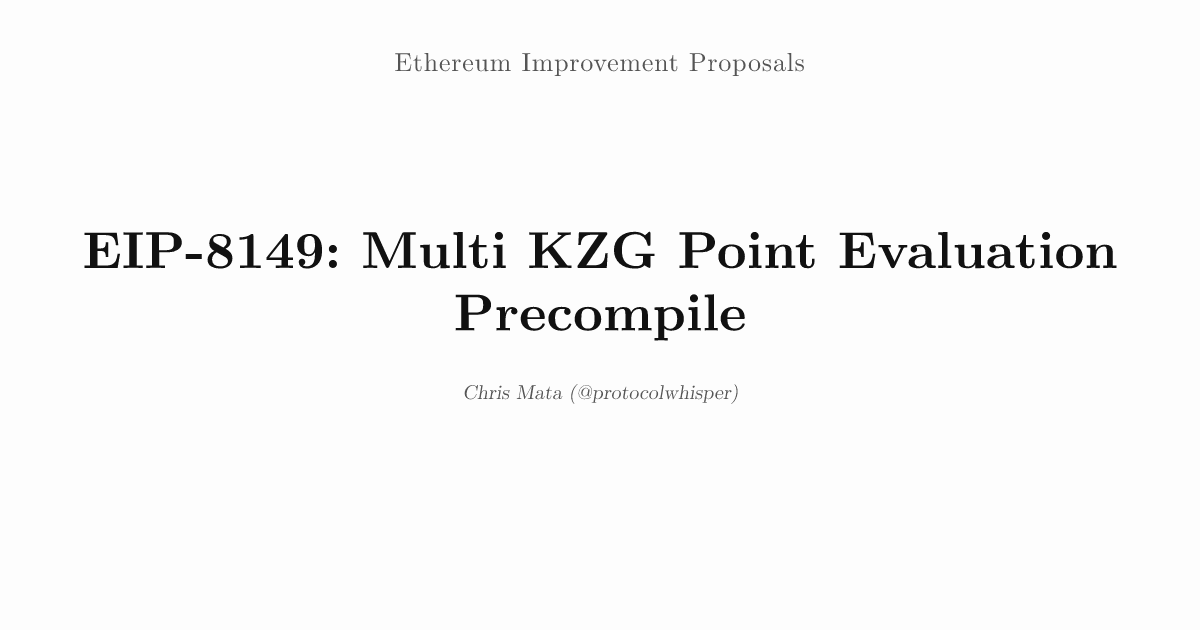EIP-8149: Multi KZG Point Evaluation Precompile