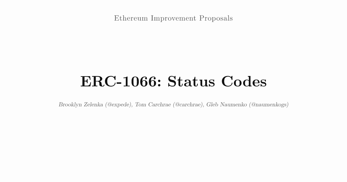 ERC-1066: Status Codes