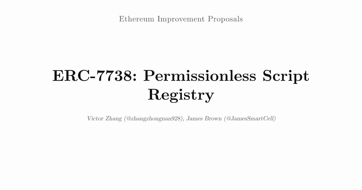 ERC-7738: Permissionless Script Registry